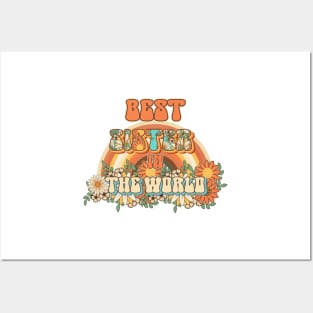 Best sister in the world Groovy gift for sisters and  sis Posters and Art